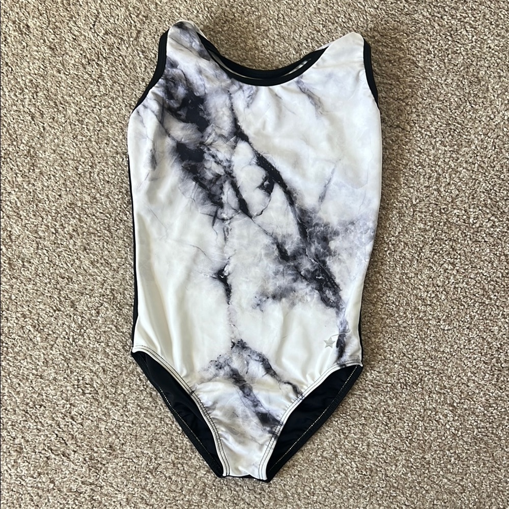 Kids Marble Print One Piece Swimsuit
